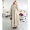 Long, thick beige wool coat - DRESS DESIREE