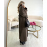 Manteau long laine épais taupe - DRESS DESIREE