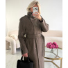 Long, thick taupe wool coat - DRESS DESIREE