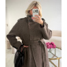 Long, thick taupe wool coat - DRESS DESIREE