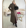 Manteau long laine épais taupe - DRESS DESIREE