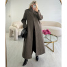 Long, thick taupe wool coat - DRESS DESIREE