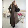 Manteau long laine épais taupe - DRESS DESIREE