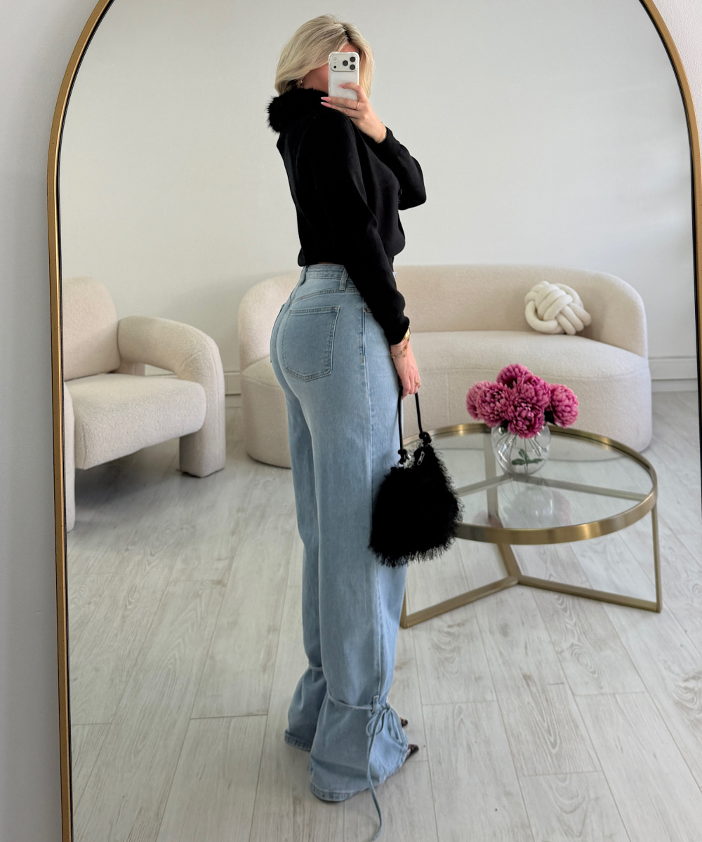 Blue Tall Lace-Up Jeans