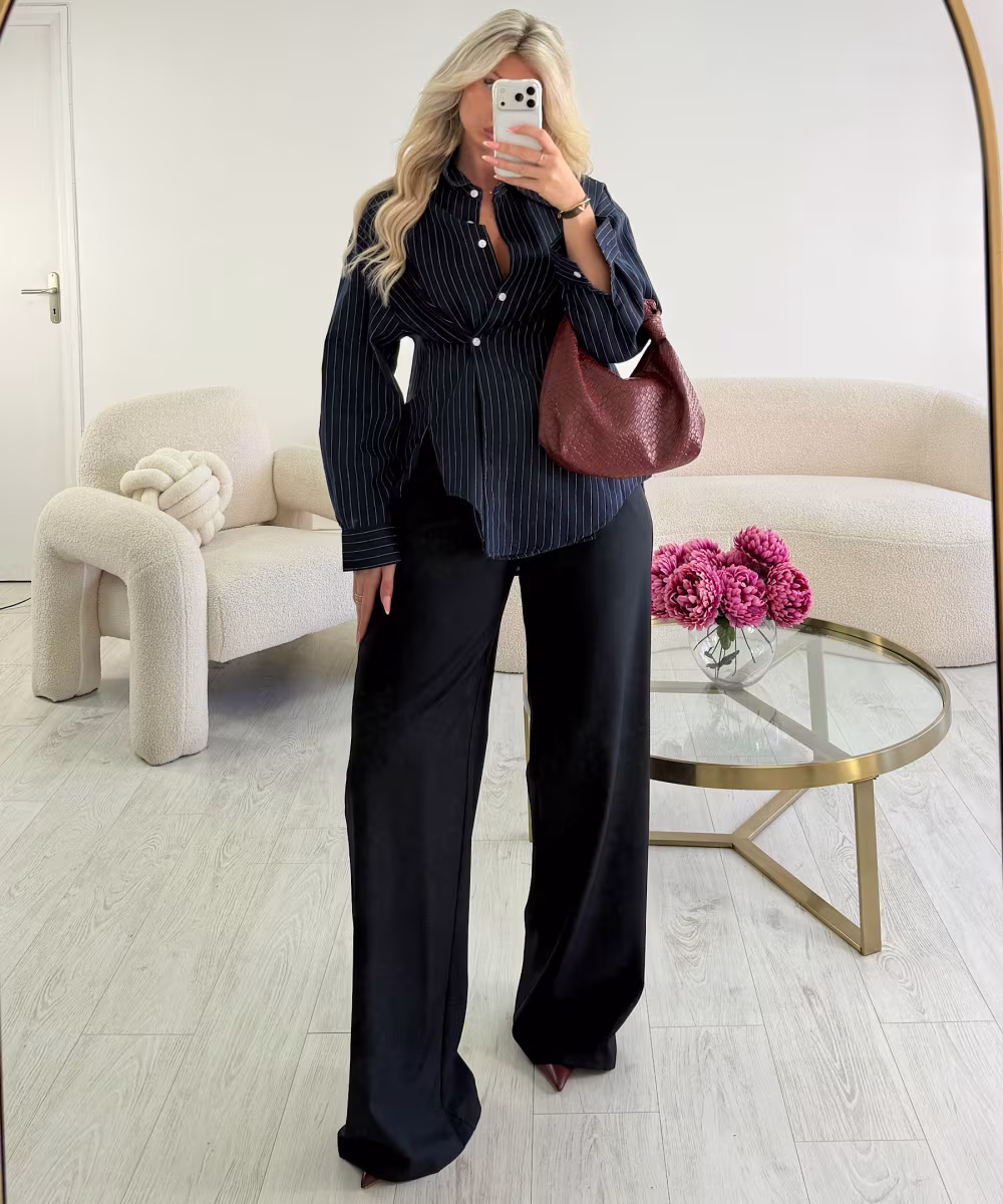 Pantalon tall large gris anthracite  - DRESS DESIREE