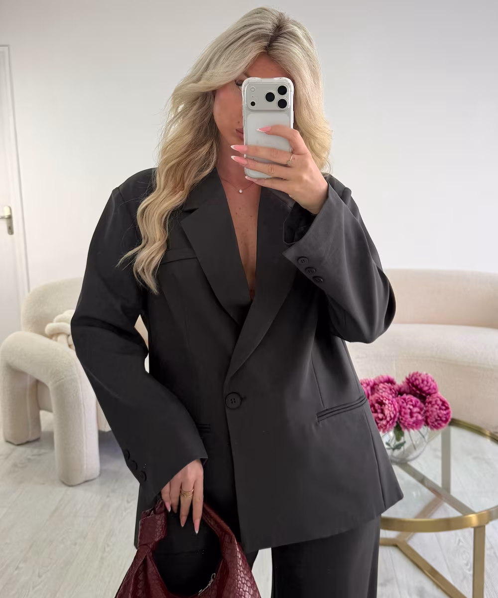 Blazer oversize gris anthracite