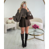 Brown loose balloon-sleeve jumper - DRESS DESIREE