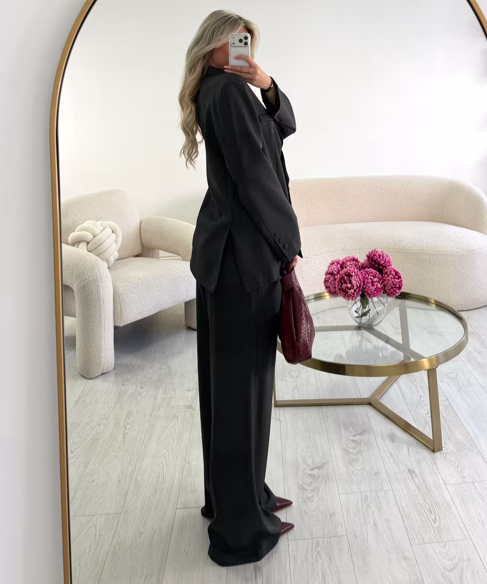 Anthracite gray tall, wide-leg pants