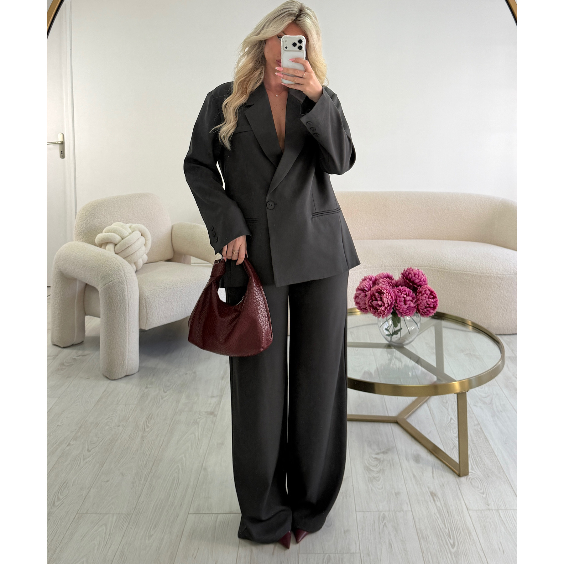 Pantalon tall large gris anthracite  - DRESS DESIREE