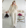 Beige marl loose balloon-sleeve jumper - DRESS DESIREE