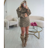 Ensemble bombers carreaux camel   - DRESS DESIREE