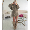 Camel-check bomber set - DRESS DESIREE