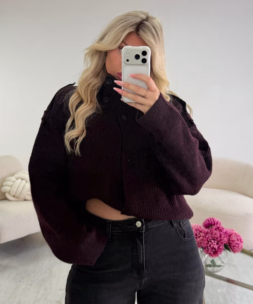 Gilet col montant prune  - DRESS DESIREE