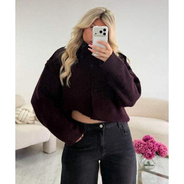 Gilet col montant prune  - DRESS DESIREE