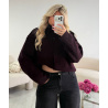 Burgundy high-neck cardigan - DRESS DESIREE