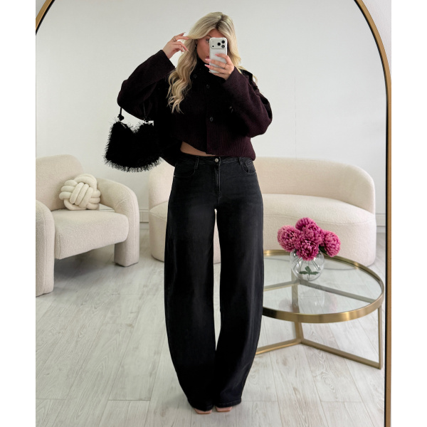 Burgundy high-neck cardigan - DRESS DESIREE