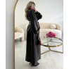 Trench long simili croco noir - DRESS DESIREE