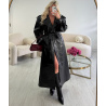 Trench long simili croco noir - DRESS DESIREE