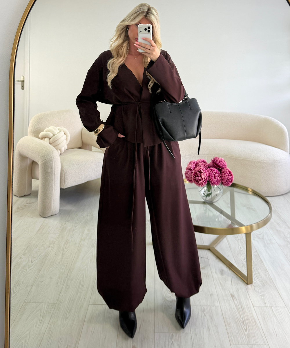 Plum balloon trouser set - DRESS DESIREE