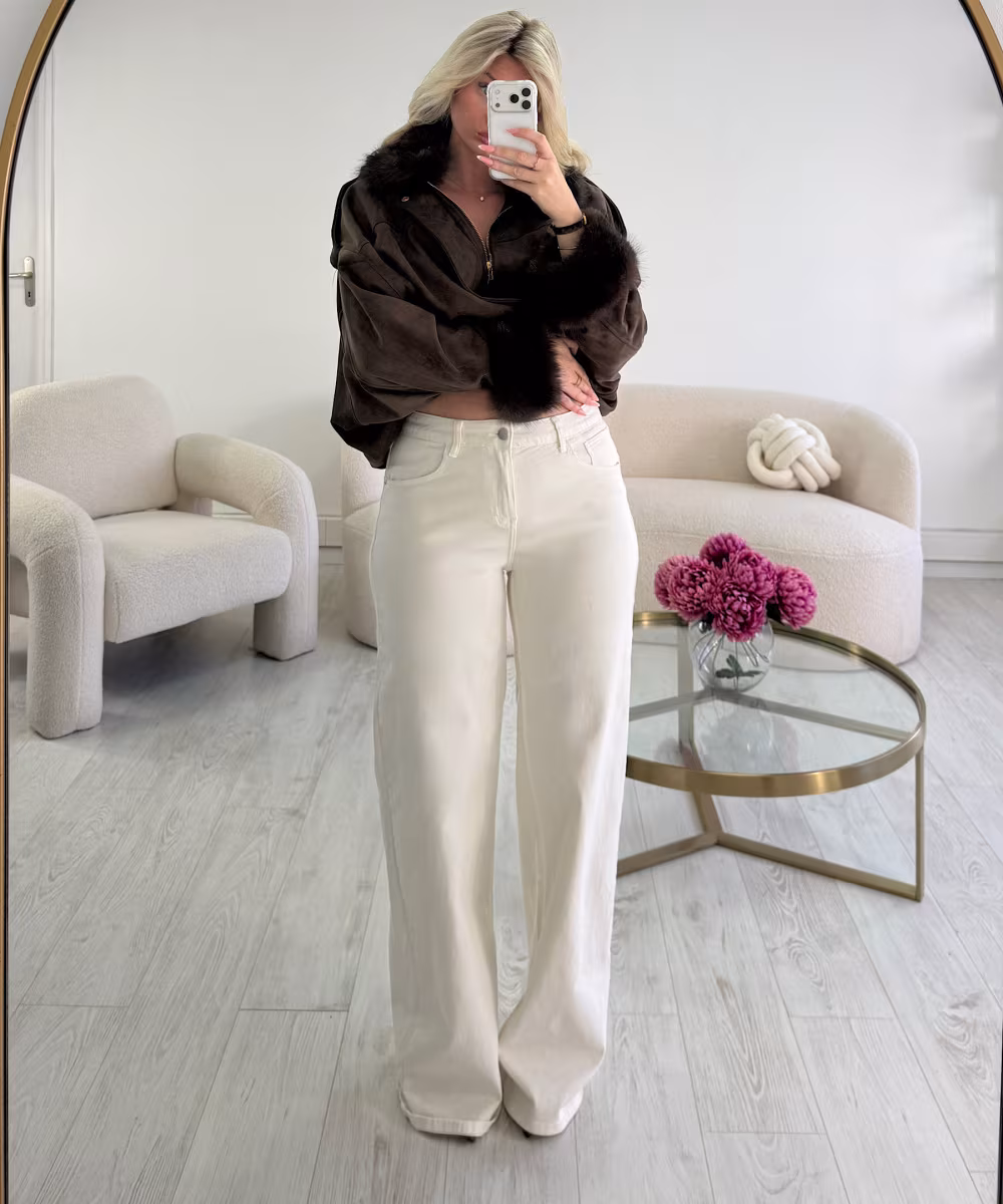 Jeans Tall beige wide leg
