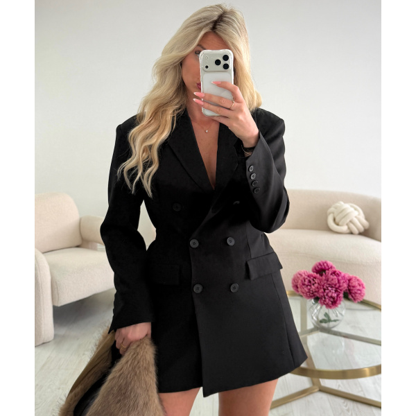 Robe blazer cintré noir - DRESS DESIREE