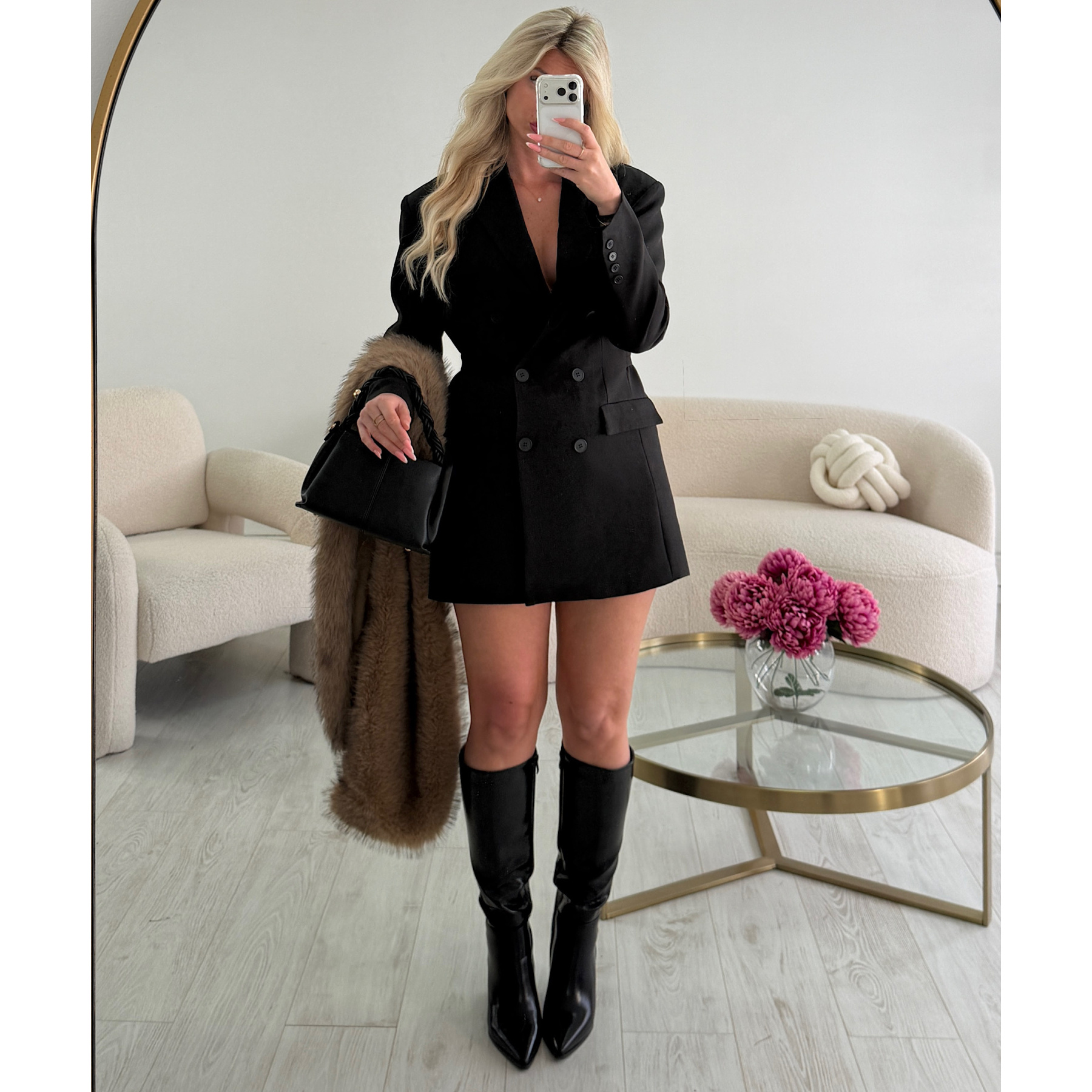 Robe blazer cintré noir - DRESS DESIREE