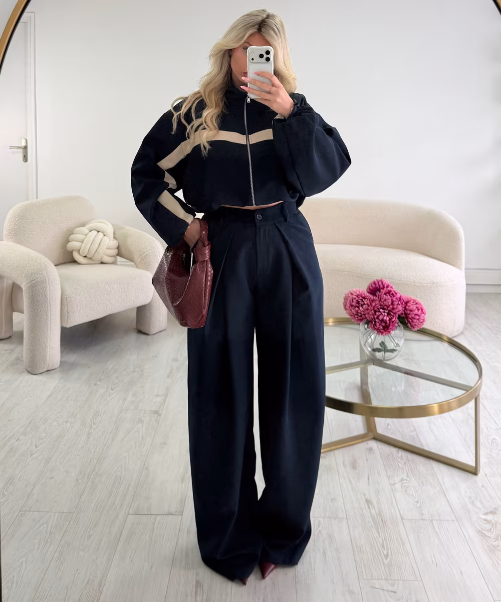 Pantalon pince extra extra long bleu marine - DRESS DESIREE