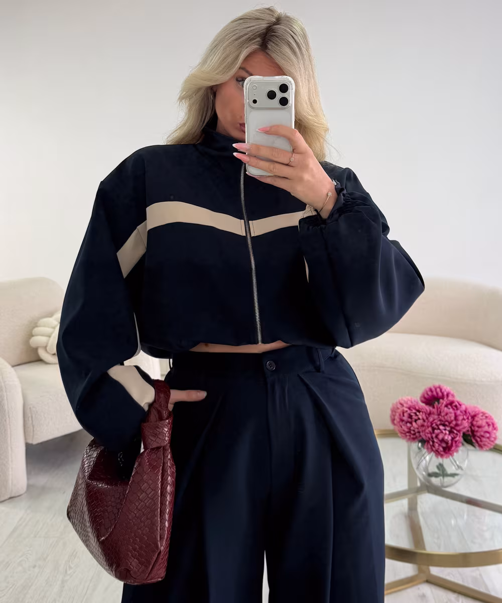 Bombers casual bande bleu marine - DRESS DESIREE