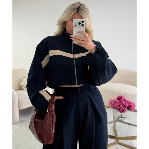 Casual bomber jackets with navy trim