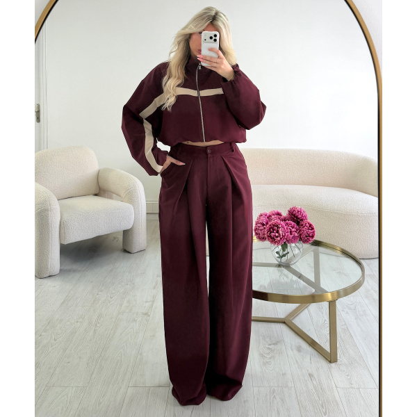 Bombers casual bande bordeaux - DRESS DESIREE