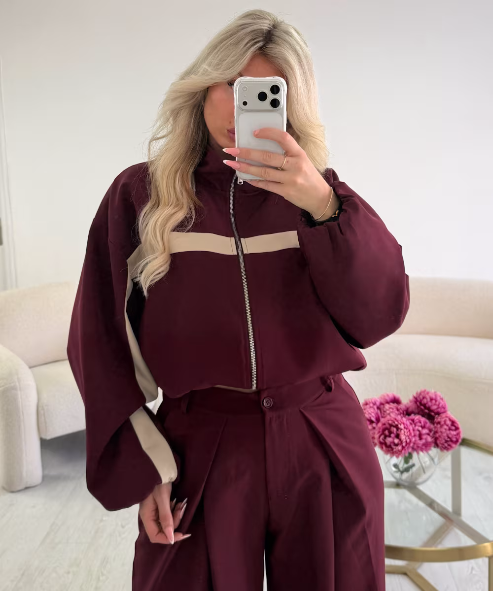 Bombers casual bande bordeaux - DRESS DESIREE