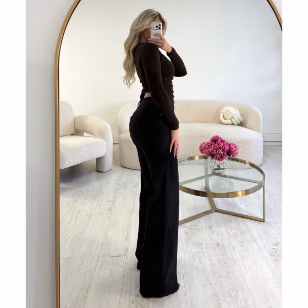Jeans tall wide leg noir - DRESS DESIREE
