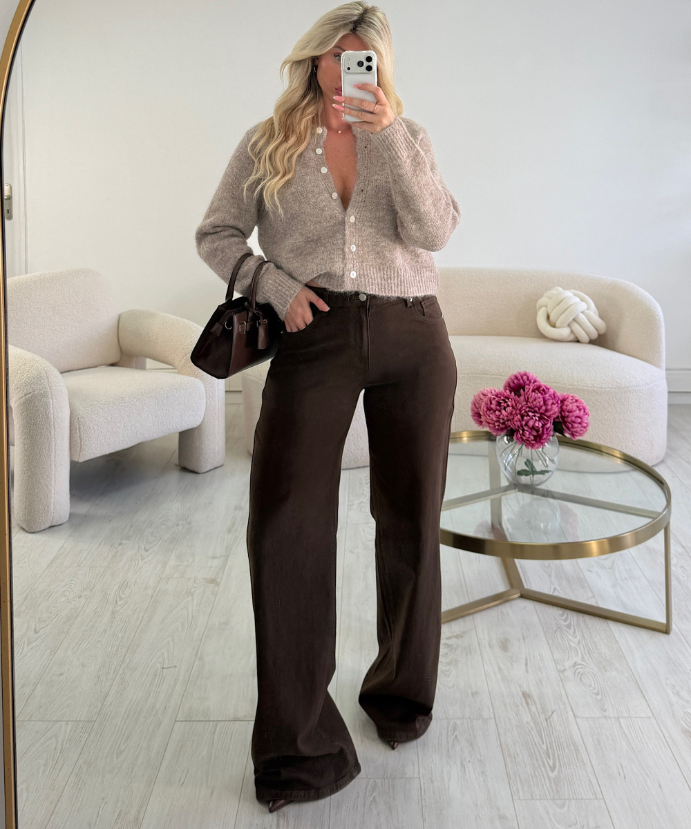 Brown Tall Wide-Leg Jeans