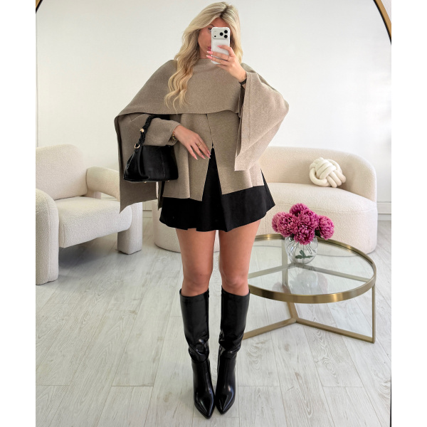 Premium thick taupe cape