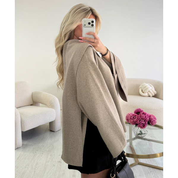 Premium thick taupe cape