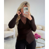 Fitted brown lace jumper - DRESS DESIREE