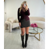Pull bordeaux dentelle cintré - DRESS DESIREE