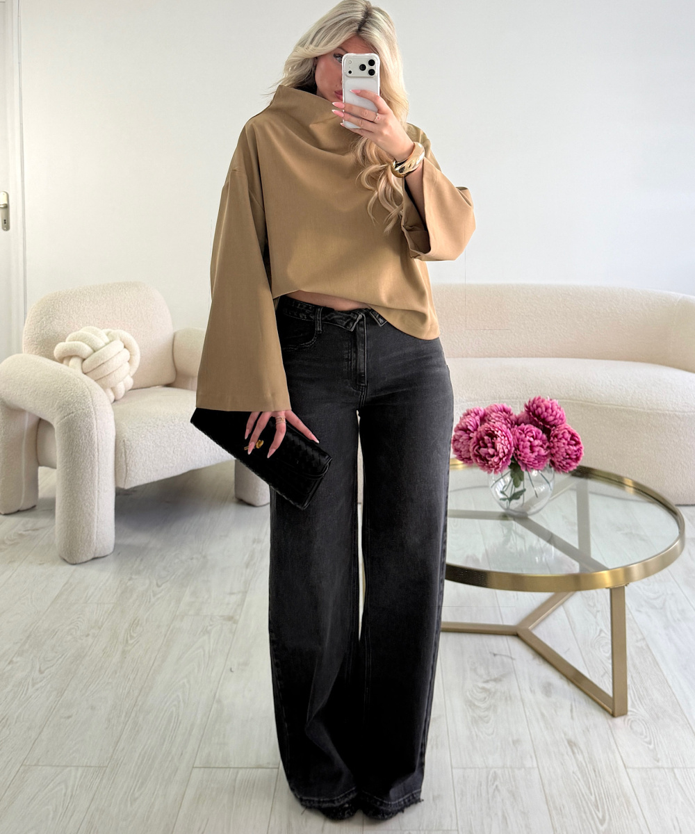 Black stretch rolled-up jeans - DRESS DESIREE