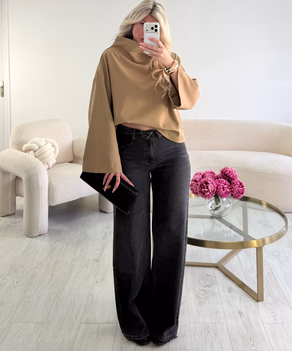 Jeans retroussé noir stetch - DRESS DESIREE