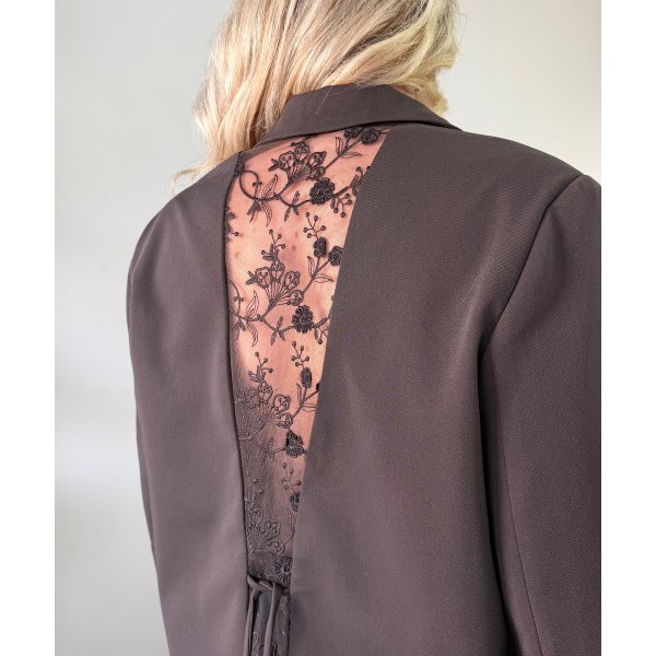 Blazer dos dentelle choco - DRESS DESIREE