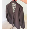 Brown lace-back blazer - DRESS DESIREE