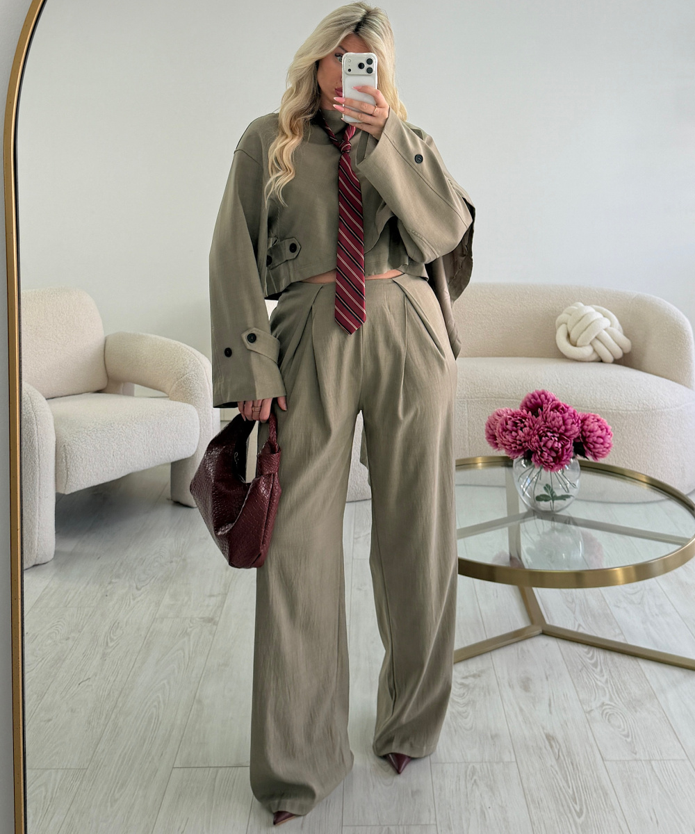 Ensemble pantalon structure taupe  - DRESS DESIREE