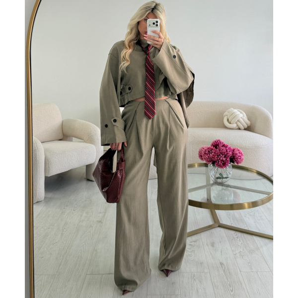 Ensemble pantalon structure taupe  - DRESS DESIREE