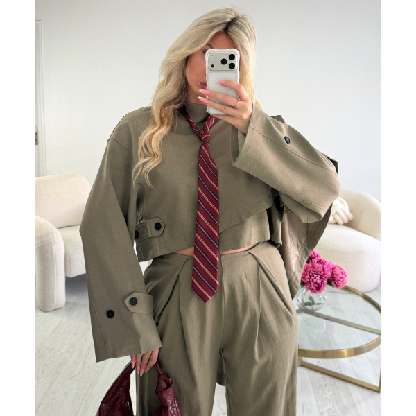 Taupe structured trouser set - DRESS DESIREE