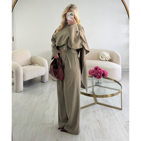 Ensemble pantalon structure taupe  - DRESS DESIREE