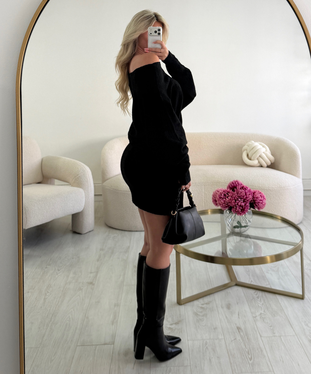 Thick black jumper dress