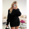 Robe pull noire asymétrie  - DRESS DESIREE