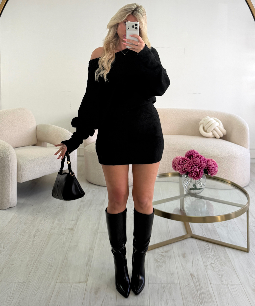 Thick black jumper dress