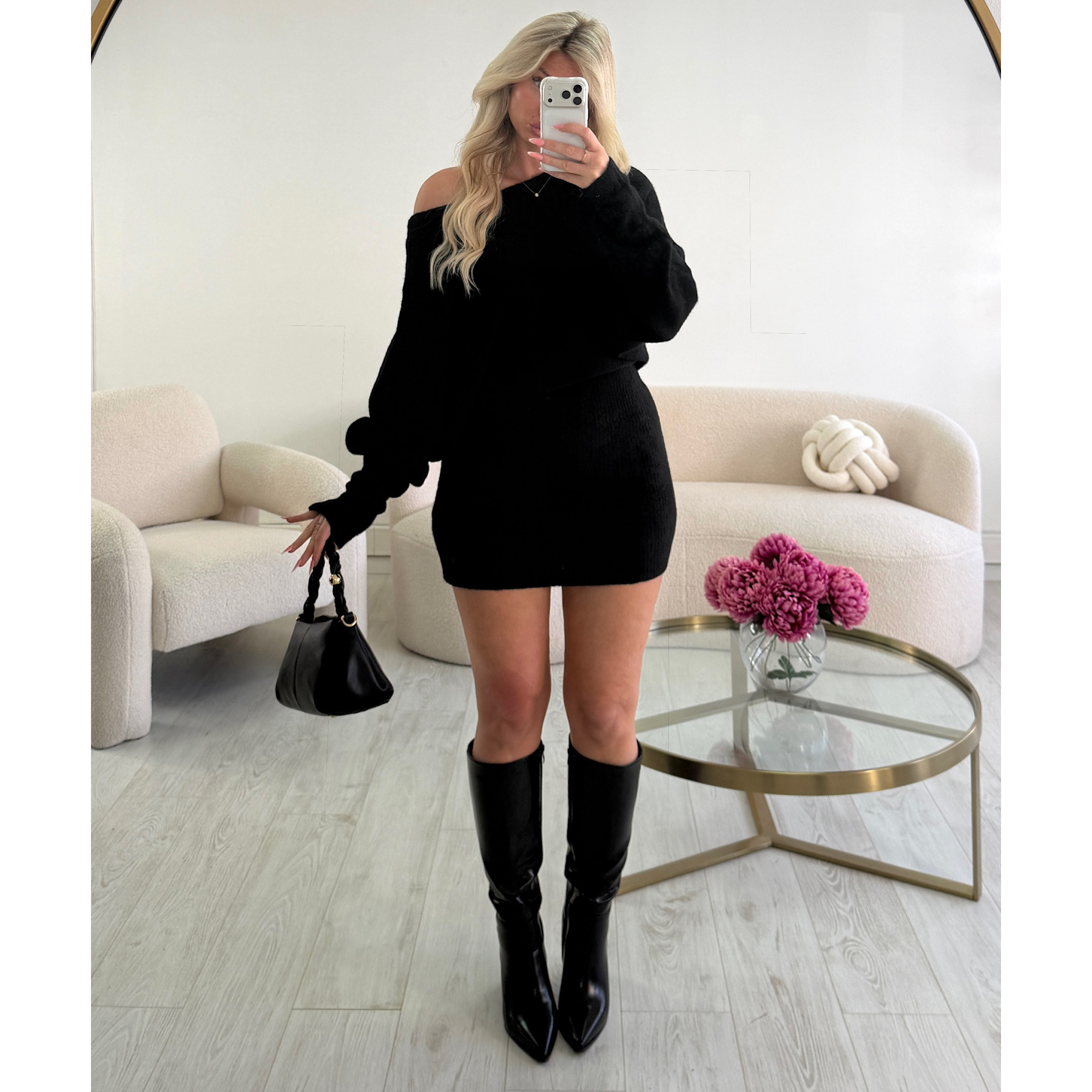 Thick black jumper dress
