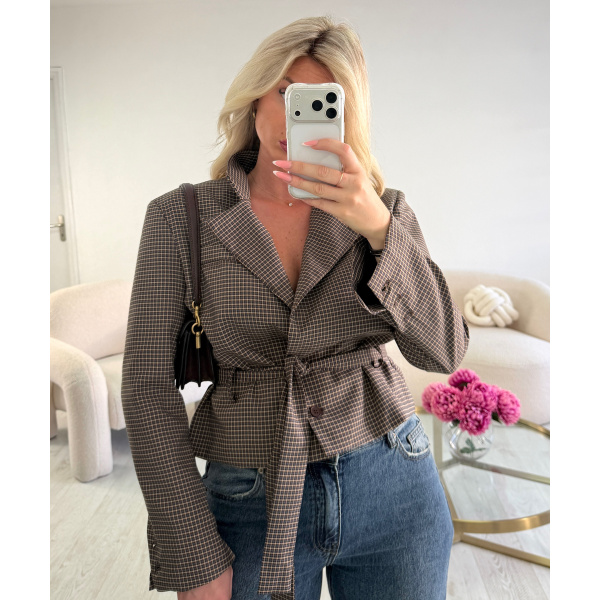 Trench court carreaux cintré - DRESS DESIREE